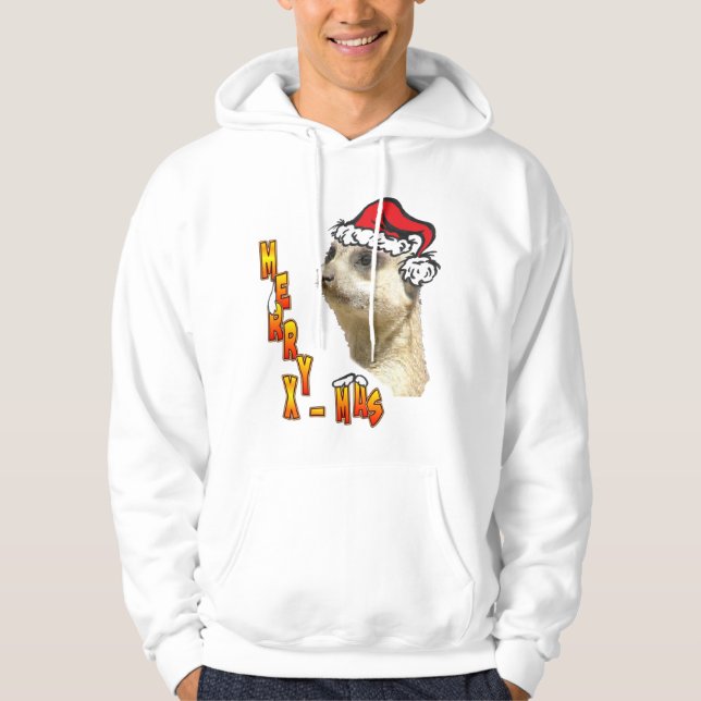 Christmas Meerkat Santa Hooded Sweatshirt (Vorderseite)