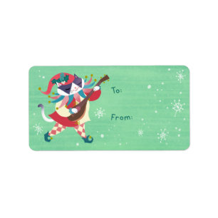 Christmas Meowgical Jester Cat Sticker Geschenk Ta Adressaufkleber