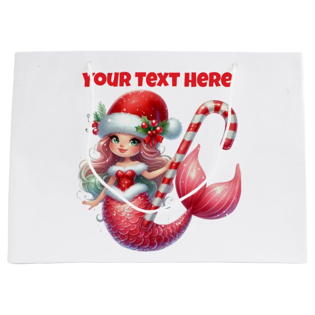 Christmas Mermaid-Geschenktasche Große Geschenktüte (Vorderseite)