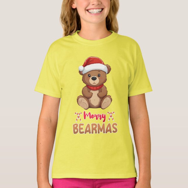 Christmas Merry Bearmas Niedlich Pet Lover Weihnac T-Shirt (Vorderseite)