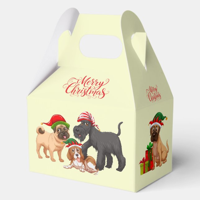Christmas Merry Christmas Dogs Favor Gift Geschenkschachtel (Vorderseite)
