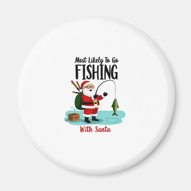 Christmas Merry Christmas For Gift Fishing Santa ( Magnet (Vorne)