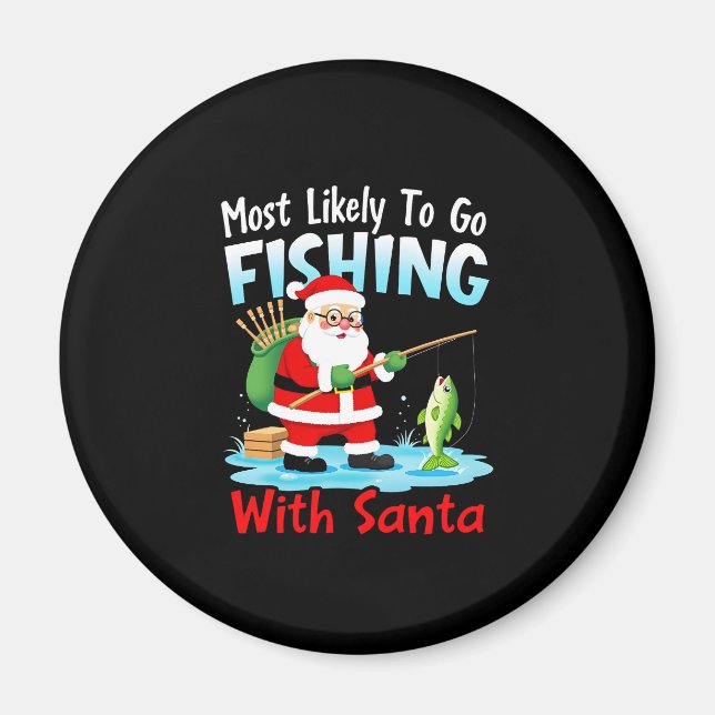 Christmas Merry Christmas For Gift Fishing Santa ( Magnet (Vorne)