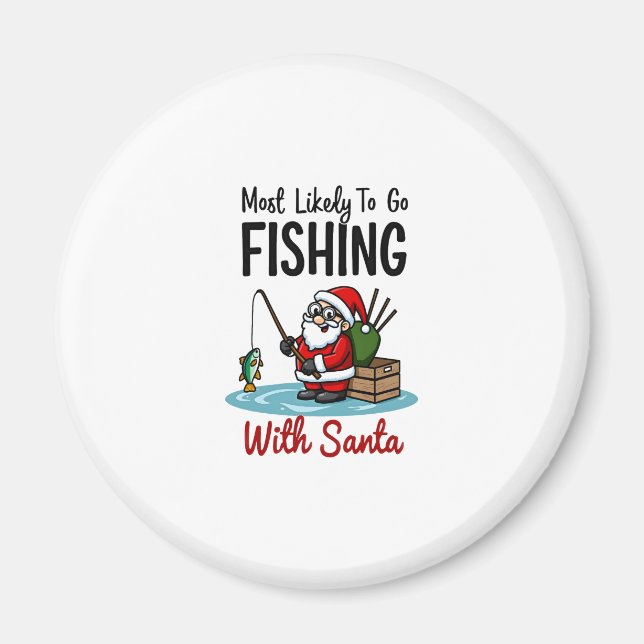 Christmas Merry Christmas For Gift Fishing Santa ( Magnet (Vorne)