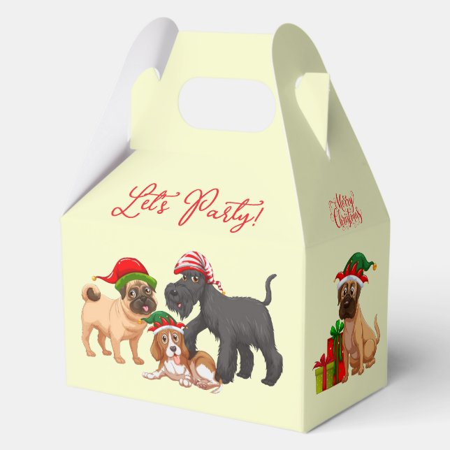 Christmas Merry Christmas Let's Party Dogs Gift Geschenkschachtel (Vorderseite)