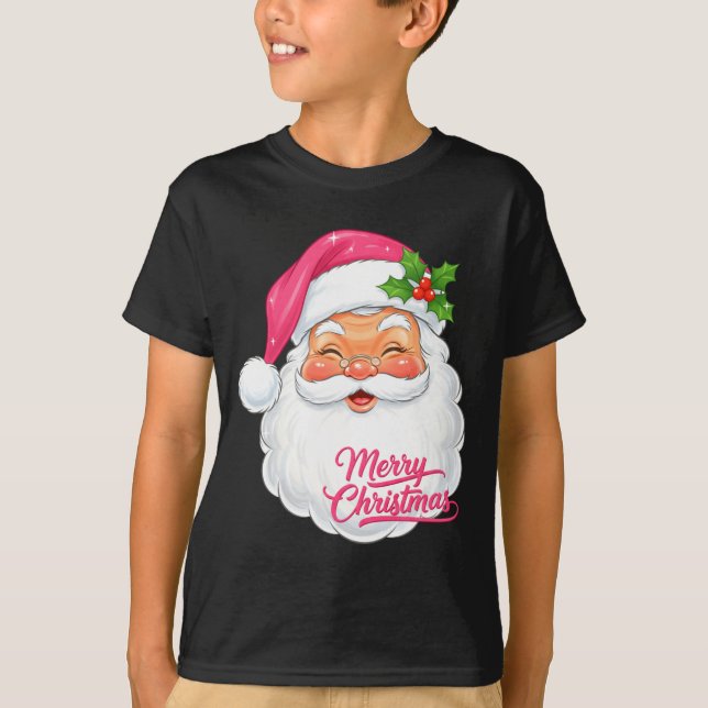 Christmas Merry Christmas Santa Face Jolly Santa C T-Shirt (Vorderseite)