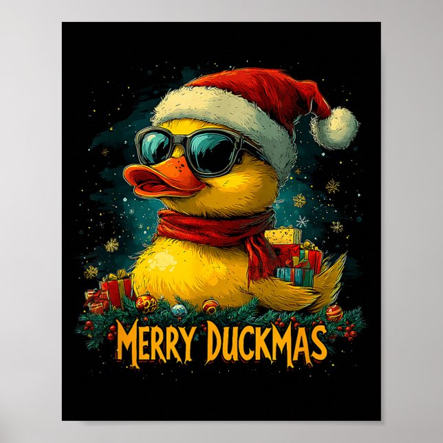 Christmas Merry Duckmas Funny Quackmas Pajama Duck Poster (Vorne)