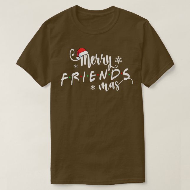 Christmas Merry Friendsmas Weihnachtsmannmütze Mat T-Shirt (Design vorne)