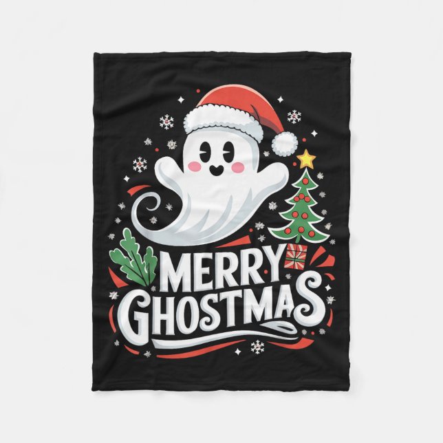 Christmas Merry Ghostmas Santa Srit Xmas Pajamas S Fleecedecke (Vorderseite)