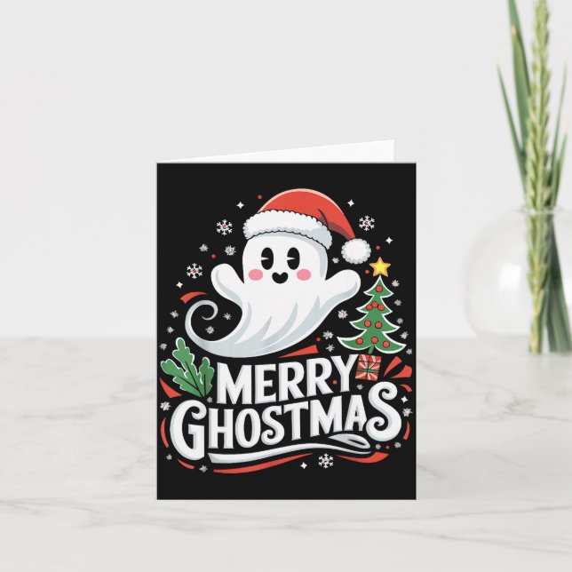 Christmas Merry Ghostmas Santa Srit Xmas Pajamas S Karte (Vorderseite)