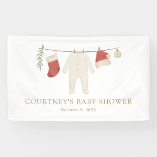 Christmas Merry Little Baby Dusche Banner