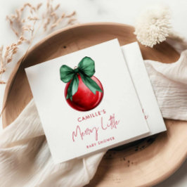 Christmas Merry Little Baby Shower Paper Napkin Serviette