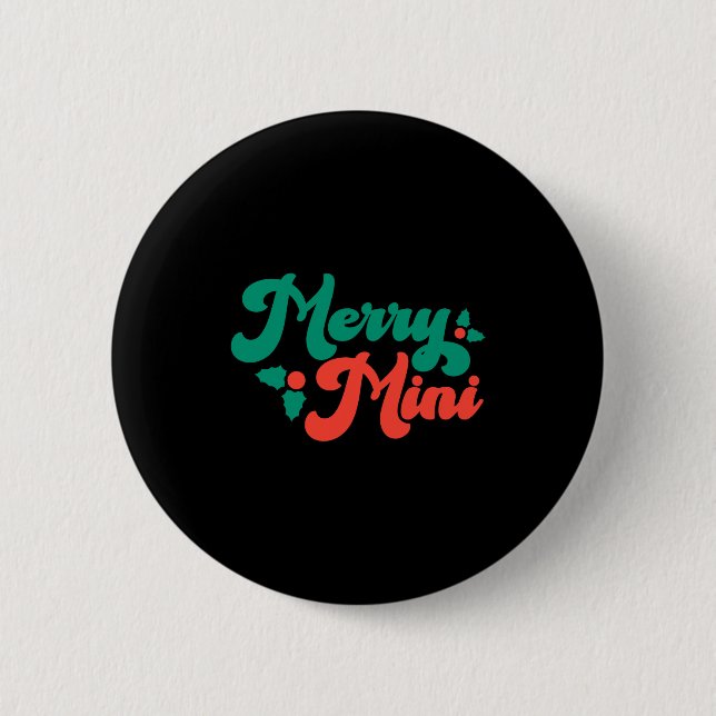 Christmas Merry Mini Cute Modern Tygraphy Script B Button (Vorderseite)