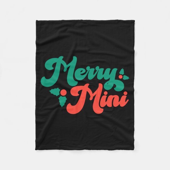 Christmas Merry Mini Cute Modern Tygraphy Script B Fleecedecke (Vorderseite)