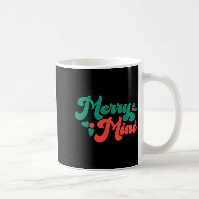 Christmas Merry Mini Cute Modern Tygraphy Script B Kaffeetasse (Rechts)