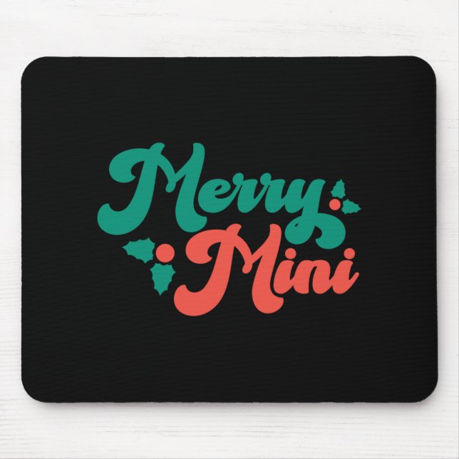 Christmas Merry Mini Cute Modern Tygraphy Script B Mousepad (Vorne)