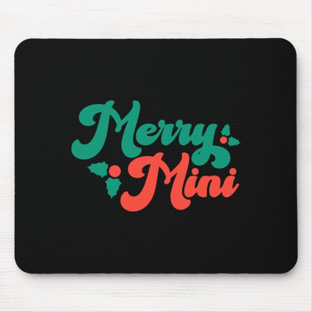 Christmas Merry Mini Cute Modern Tygraphy Script B Mousepad (Vorne)