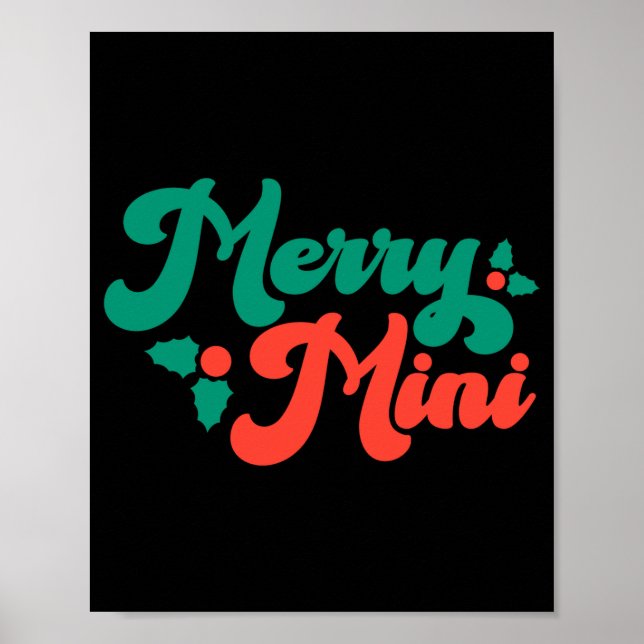 Christmas Merry Mini Cute Modern Tygraphy Script B Poster (Vorne)