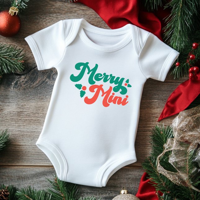 Christmas Merry Mini Niedlich Moderne Typografie Baby Strampler (Von Creator hochgeladen)