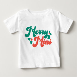 Christmas Merry Mini Niedlich Moderne Typografie Baby T-shirt
