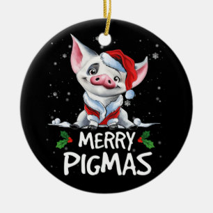 Christmas Merry Pigmas Funny Xmas Pajama Keramik Ornament
