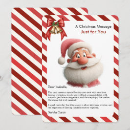 Christmas Message Card from Santa for Children Feiertagskarte