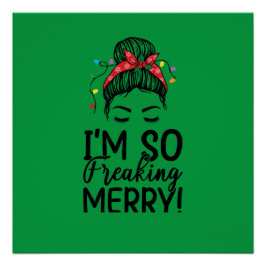 Christmas Messy Bun Poster