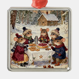 Christmas Mice Family Ornament Aus Metall