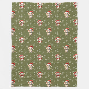 CHRISTMAS MICE FLEECEDECKE