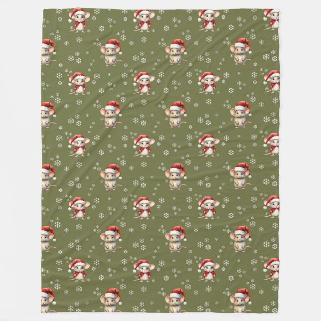 CHRISTMAS MICE FLEECEDECKE (Vorderseite)
