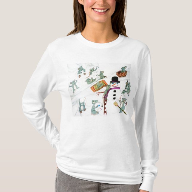 CHRISTMAS MICE SPIELEN IM SCHNEEBEREICH T-Shirt (Vorderseite)