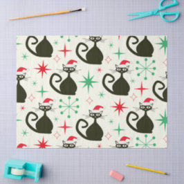 Christmas Mid Century Retro Atomic Cats  Seidenpapier
