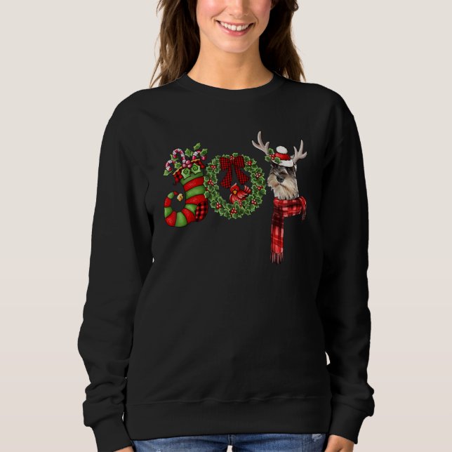 Christmas Miniature Schnauzer Joy Reindeer Xmas Fu Sweatshirt (Vorderseite)