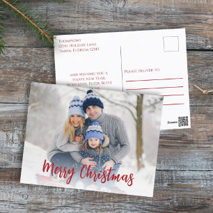 Christmas Minimalist Simple Calligraphy 1 Foto Feiertagspostkarte