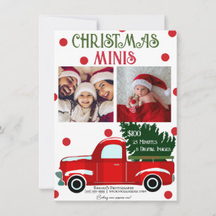 Christmas Minis Red Truck Fotografy Flyer Einladung