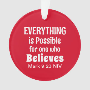 Christmas Miracle Bible Verse Christlich Faith Red Ornament