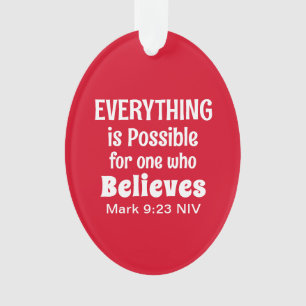 Christmas Miracle Bible Verse Christlich Faith Red Ornament
