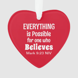 Christmas Miracle Bible Verse Christlich Faith Red Ornament