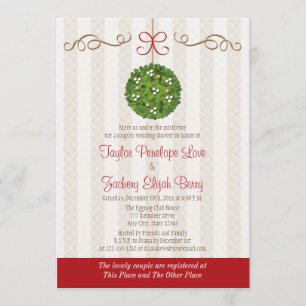 CHRISTMAS MISTLETOE COUPLES POLTERABEND EINLADUNG