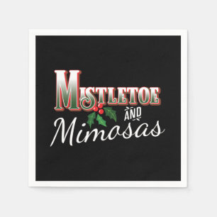 CHRISTMAS MISTLETOS UND MIMOSAS PAPIERDEKOUPAGE SERVIETTE