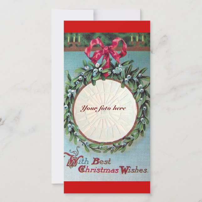 CHRISTMAS MIT MISTLETOS FEIERTAGSKARTE (Vorderseite)