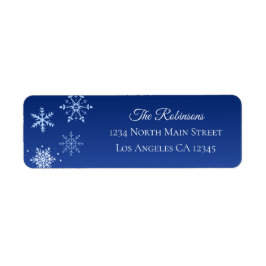 Christmas Modern Blue Snowflake Address