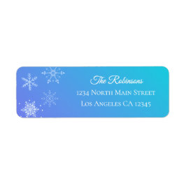 Christmas Modern Purple Blue Snowflake Address