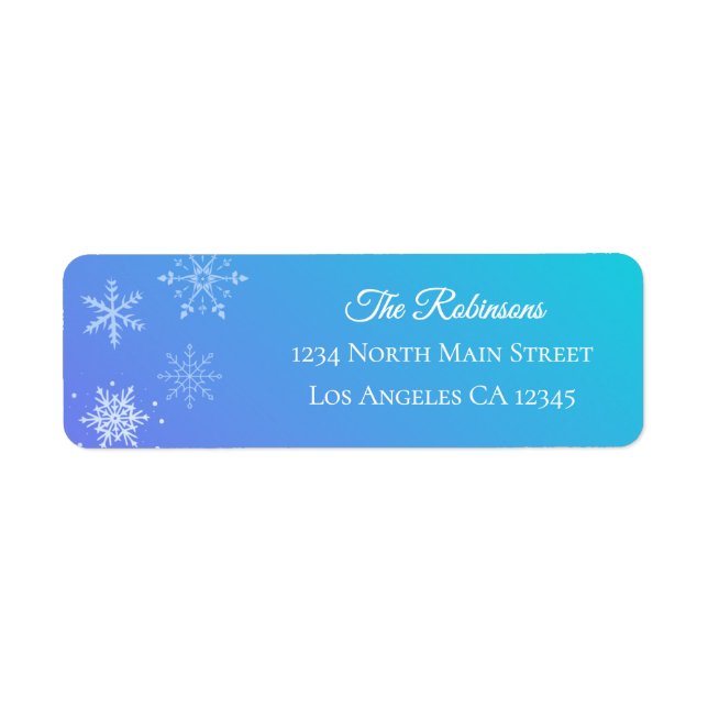 Christmas Modern Purple Blue Snowflake Address (Vorne)