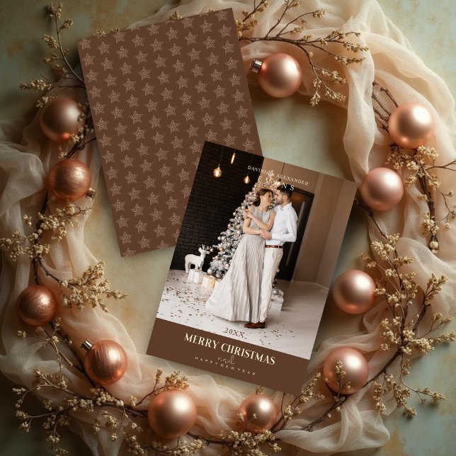 Christmas Modern  Sophisticated Photo Couple (Modern Elegant Sophisticated Photo Couple Wedding Christmas Holidays Cards.)