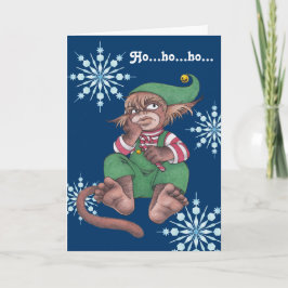 Christmas Monkey Gnome Feiertagskarte
