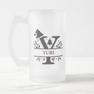 Christmas Monogram Letter Y Alphabet Name for Mattglas Bierglas
