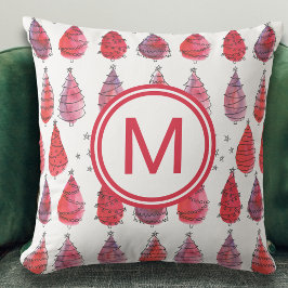 Christmas Monogram Red Kissen