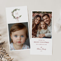 Christmas Monogram Wreath Blush Bow Foto