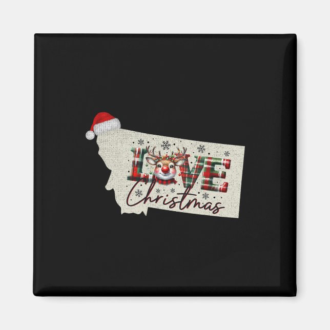 Christmas Montana Xmas State Map Montana Christmas Magnet (Vorne)